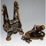 A 19th century brass transit theodolite by T Cook & Sons Ltd, London and York, No.6078, in fitted