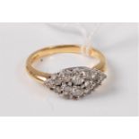 An 18ct gold diamond cluster ring, total estimated weight of diamonds approx. 0.50cts, stamped 750