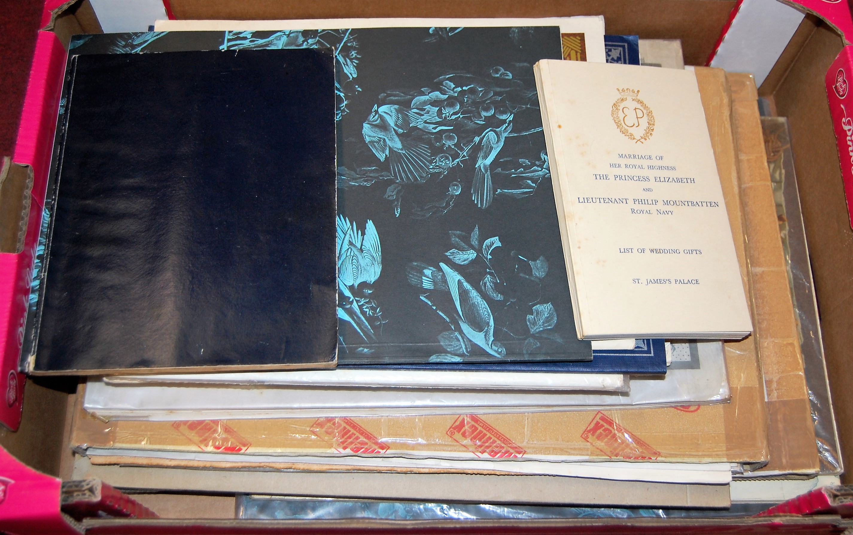 A box of miscellaneous ephemera, to include Illustrated London News Silver Jubilee edition, The
