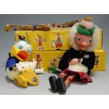 Two boxed Pelham Puppets, being MacBoozle and Donald Duck