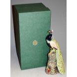 A Minton 'Minton in Miniature' figure of a peacock, boxed