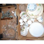 Eight boxes containing a large quantity of mixed glassware and ceramics, to include Eaton examples