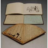 A collection of assorted autograph albums, containing various verses, watercolours sketches etc,