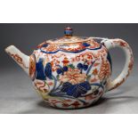 A Japanese imari bullet shaped teapot and cover