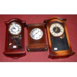 Six various mantel and wall clocks, to include Art Deco examples