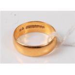 A 22ct gold wedding band, Birmingham 1987, size O, (6.5g)