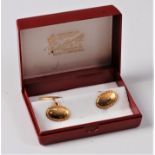 A pair of 9ct gold cufflinks, (3.6g), cased by Thurlow & Champness