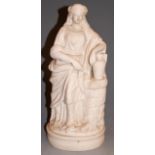 A Victorian parian figure of a lady in standing pose, h.34cm