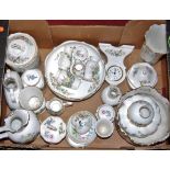 A box of miscellaneous Aynsley china wares to include Wild Tudor vase, mantel clock etc