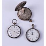 A silver cased pocket watch by AWW Co. Waltham, Mass, another by Henry Harris & Co stamped 'Fine