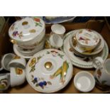 A quantity of Royal Worcester Evesham and Portmeirion Botanical Garden tableware, to include