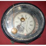 A J. Blackman of Peterborough wooden cased and boulle-work wall clock, with pendulum and original