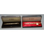 A Parker 61 Cumulas rolled gold fountain pen boxed together with matching ballpoint pen (2)