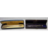 A Victorian silver propelling pencil by Samson Morden & Co in fitted leather case together with