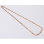 A 9ct gold flat curblink necklace, stamped 375 with Sheffield import mark, (12g)