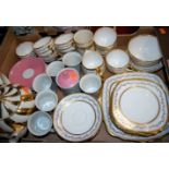 A box of miscellaneous china to include a Royal Albert Crown china part tea service, continental tea