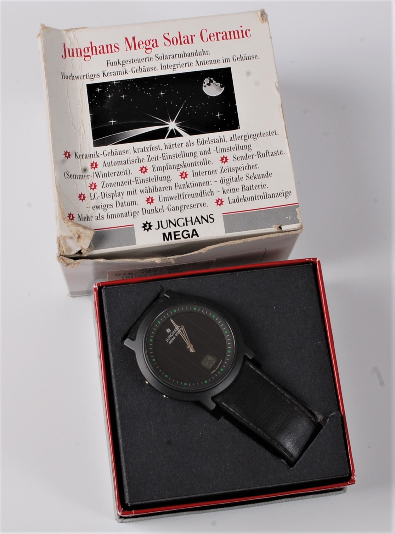 A gentleman's Junghan's Mega Solar Ceramic wristwatch, cased