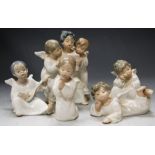 Five various Lladro porcelain Choir boy and girl figures