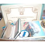 Two boxes containing a quantity of model railway and ocean liner books, to include examples about