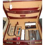 A Parker Laque fountain pen, having 15ct gold nib, boxed; together with various other Parker