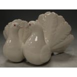 A Lladro porcelain group of doves, with incised numbers verso