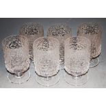 A boxed set of six Whitefriars Glacier wine glasses, pattern No.M142, colour flint