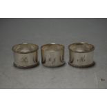 A pair of George V silver napkin rings