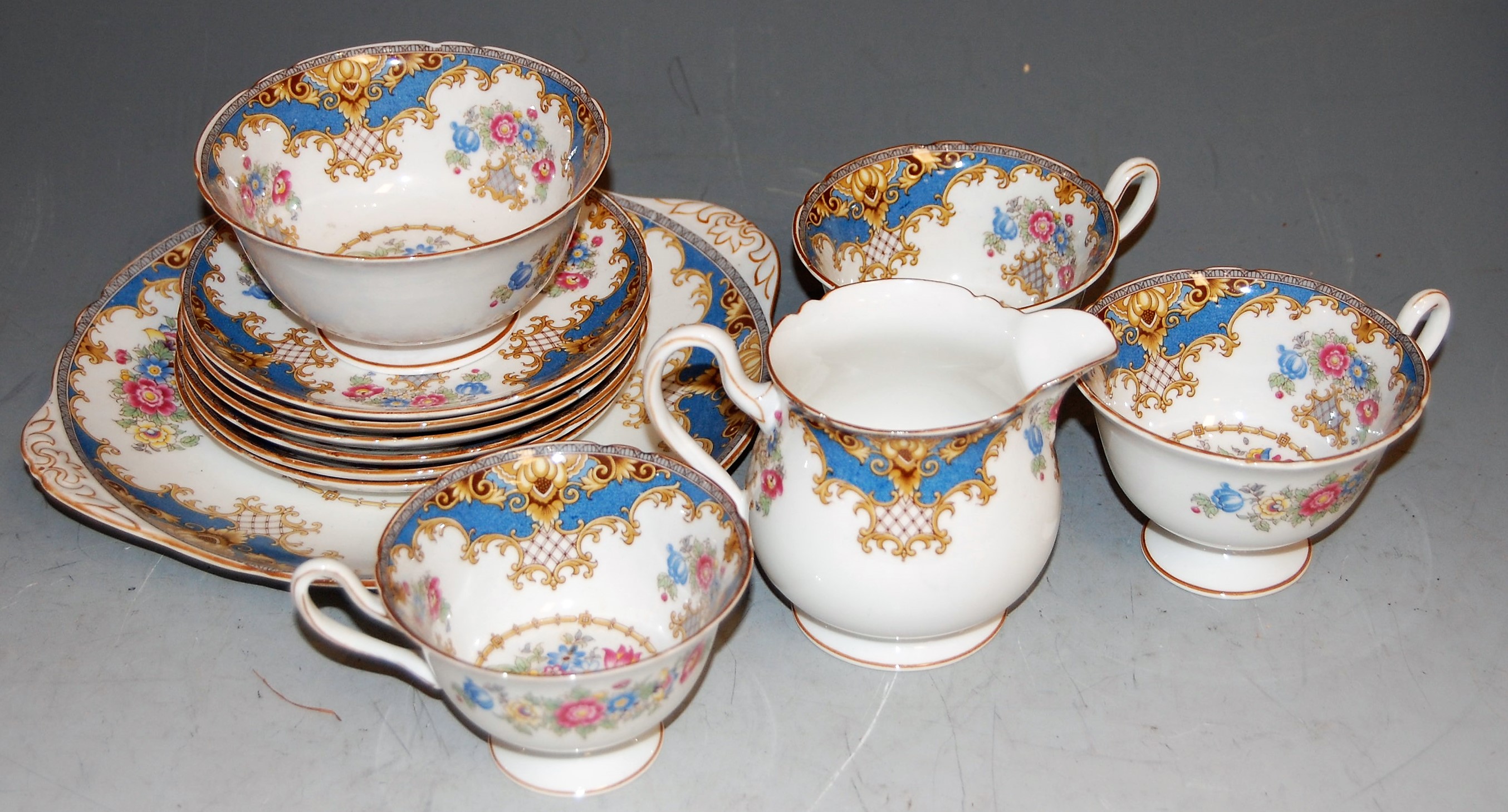 A Shelley part tea service in the Sheraton pattern, No.2272