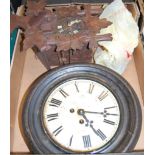 An early 20th century Continental cuckoo clock; together with a Continental Toleware wall clock (2)