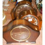 A 1950s Smiths Enfield mantel clock; together with two others (3)