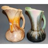 An Art Deco Sylvac jug, printed mark verso and impressed 1344, h.24cm; together with one other