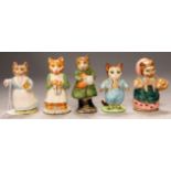 Five Beswick Beatrix Potter figures, being Tabitha Twitchett, Cousin Ribby, Tim Kitten, Simpkin