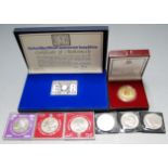A Post Office 1977 Queen's Silver Jubilee silver commemorative replica stamp, cased, together with a