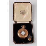 A gold plated half hunter pocket watch by Kendall & Dent, London, Makers to the Admiralty, The