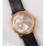 A Russian gentleman's Rakela 15 jewel manual wristwatch, brushed steel dial, gilt metal hands,