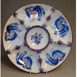 A Royal Copenhagen faience pottery hors d'oeuvres dish, having printed mark verso and numbered 218/