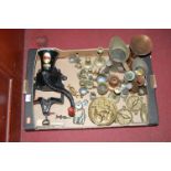 A collection of miscellaneous items to include a Beatrice No. 3 cast iron table top grinder,