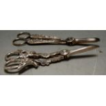 Two pairs of silver plated grape scissors