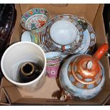 Mixed ceramics, to include Japanese satsuma eggshell teawares