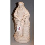 A Victorian parian figure of a lady in standing pose, h.34cm