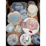A box of assorted modern ceramics, to include Portmeirion Pamona pattern coasters