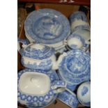 A quantity of Copeland Spode's Italian blue and white table china; together with other blue and