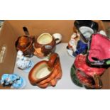 Mixed ceramics, to include Doulton character jug of John Barleycorn Old Lad, Staffordshire Toby jug,