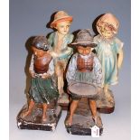 Four various Continental painted composition figures, each approx 45cm