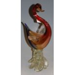 A Venetian glass bird ornament of good size, h.46cm