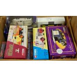 Two boxes containing a quantity of modern release diecast to include Corgi, Bburago and others,