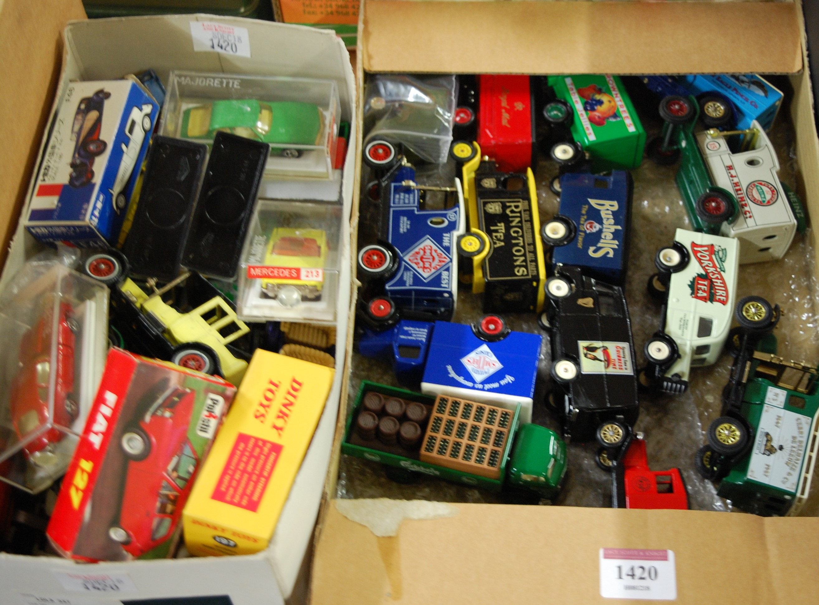 Three boxes containing a quantity of mixed boxed and loose diecast to include Majorette, Polistil,