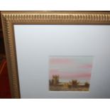 Christopher H Rule - Winters Evening, watercolour, 10 x 10cm; together with three Michael Owen