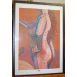 Contemporary school - female nude, pastel, 60x42cm, and one other still life by the same hand (2)