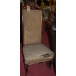 A Victorian rosewood and upholstered prie-dieux